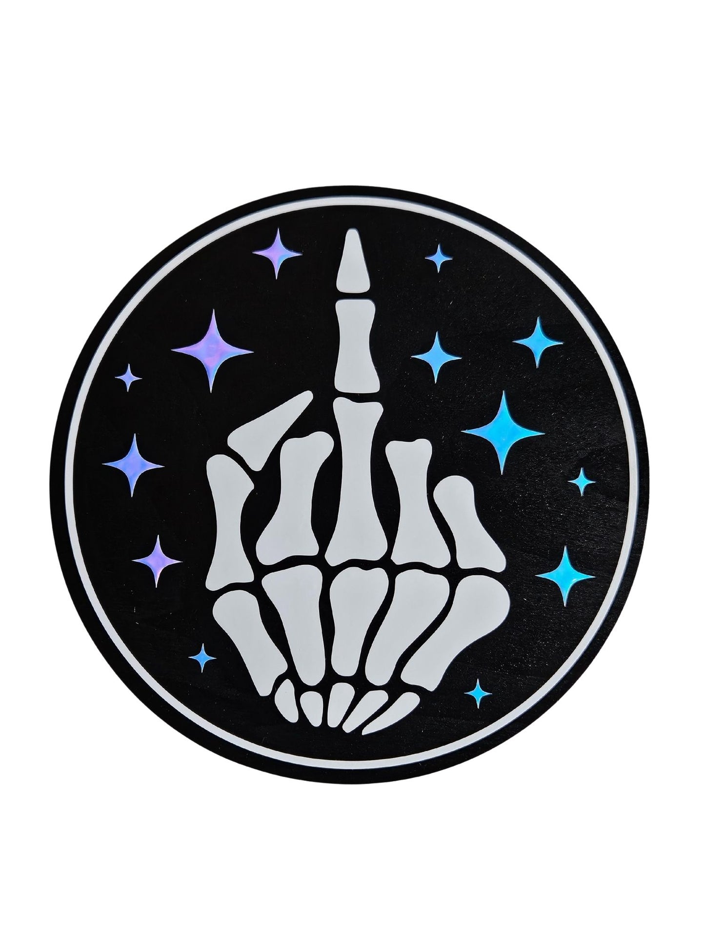 Skeleton Middle Finger Plaque