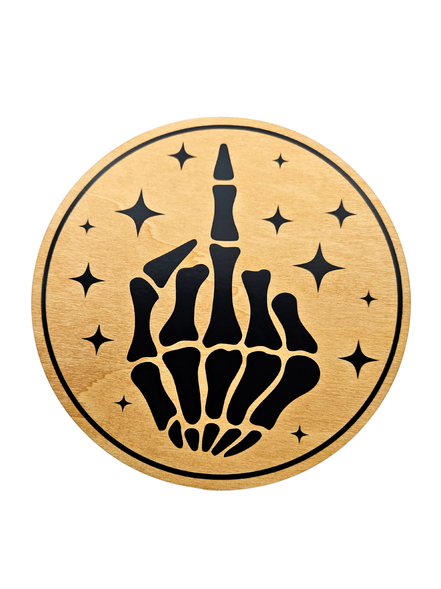 Skeleton Middle Finger Plaque
