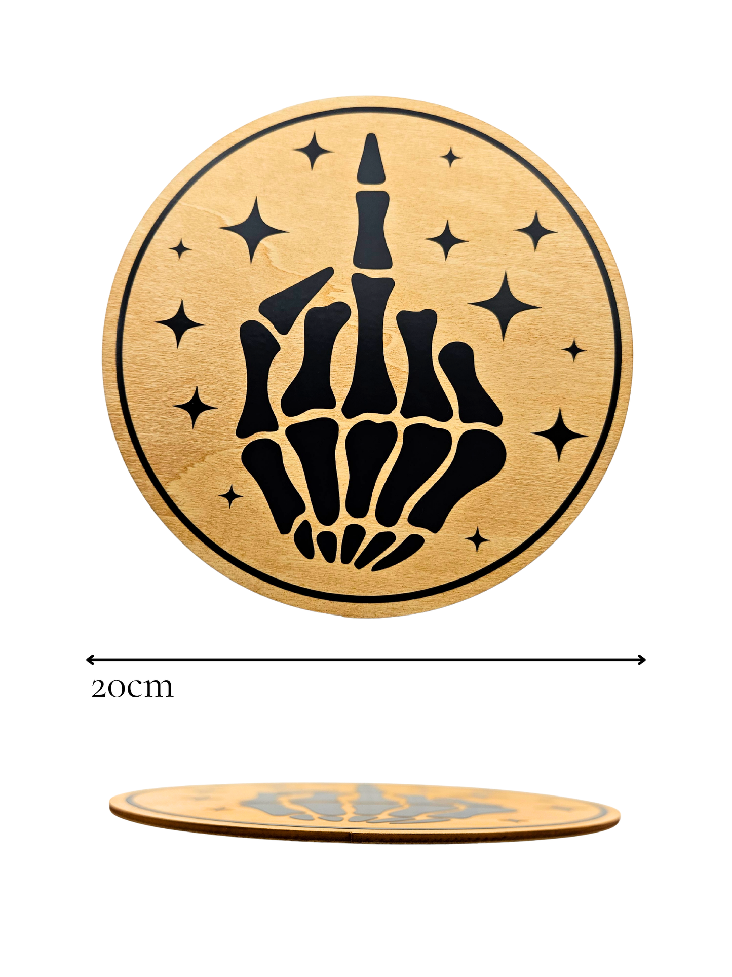 Skeleton Middle Finger Plaque