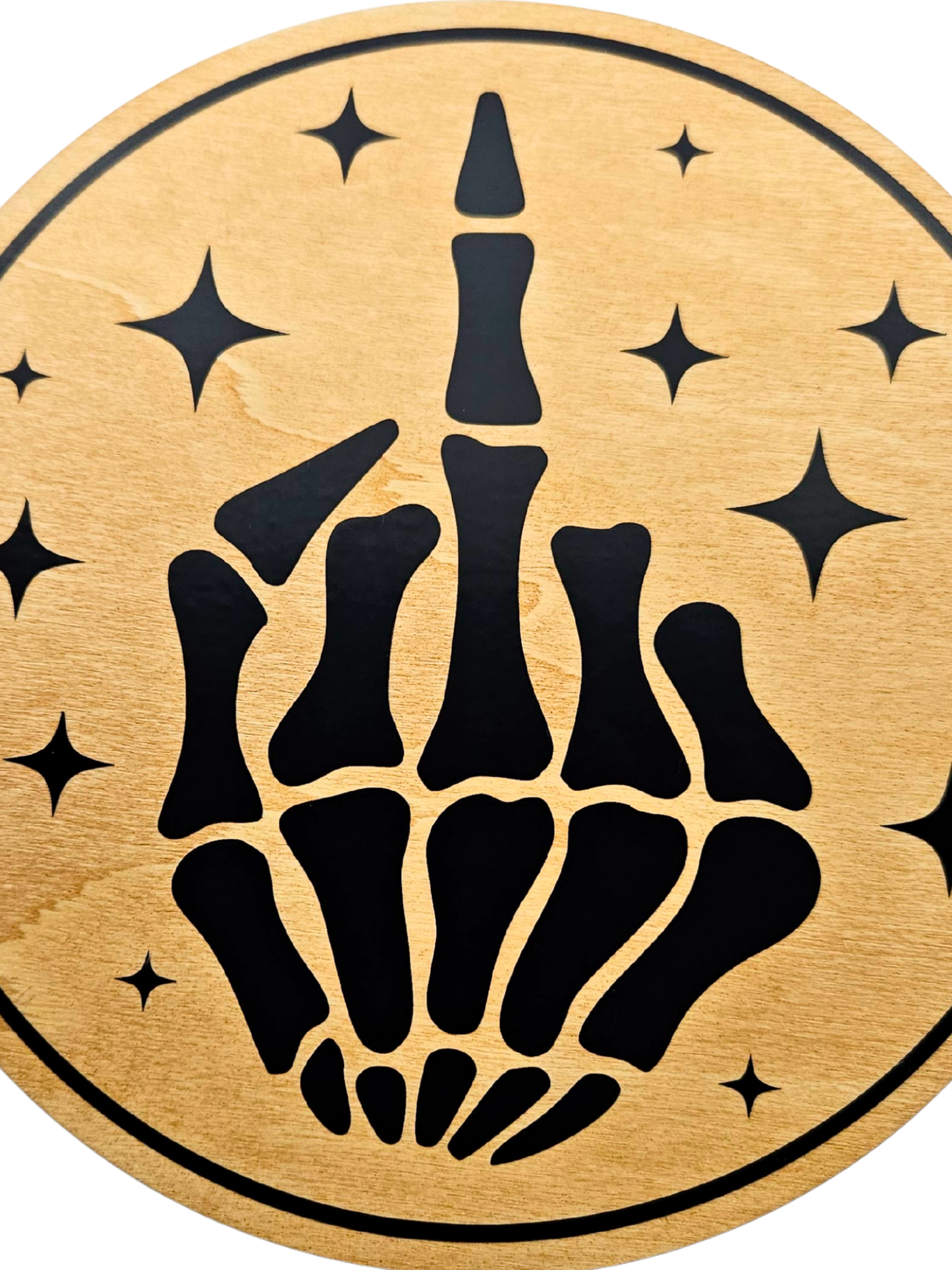 Skeleton Middle Finger Plaque