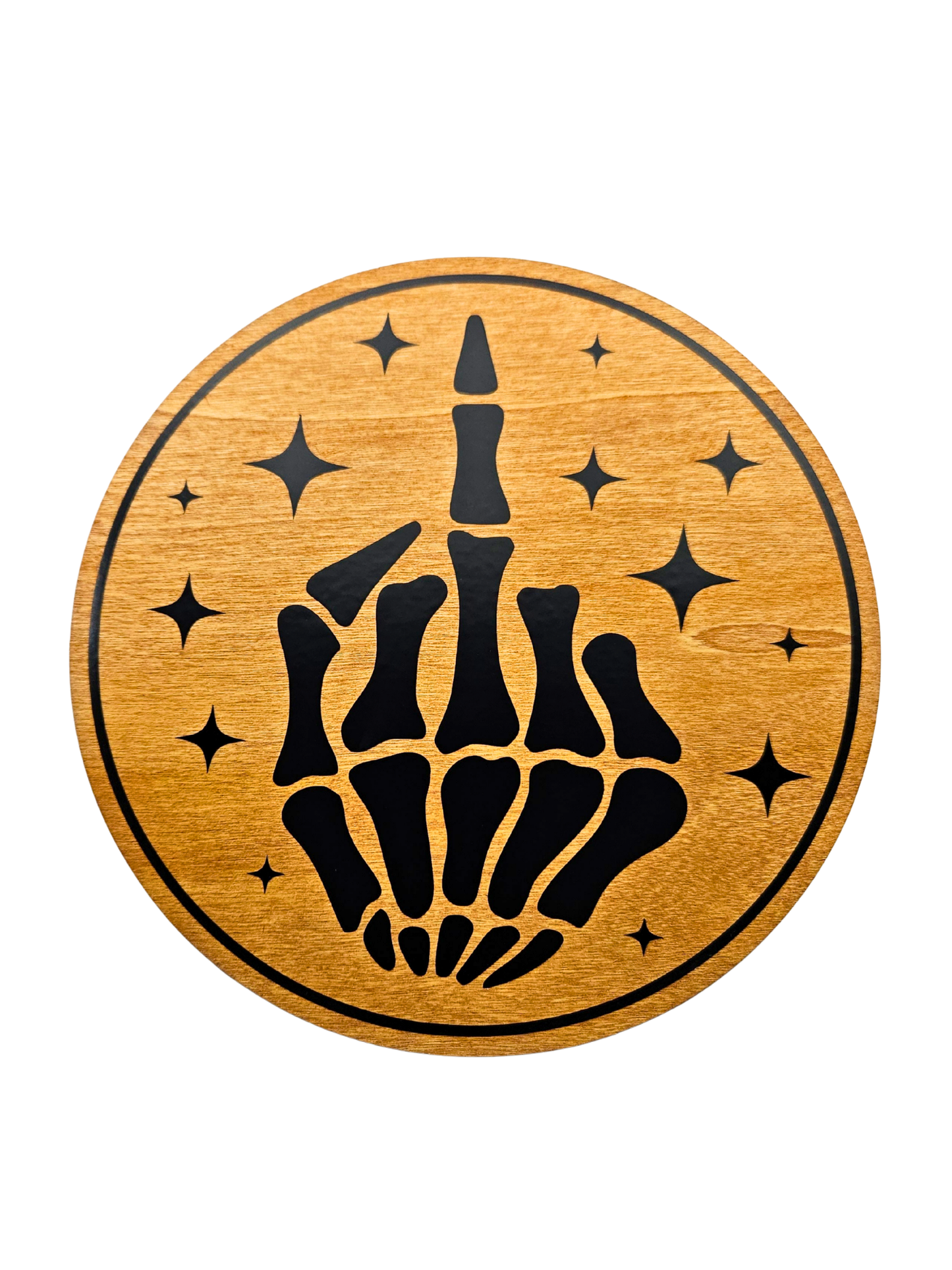 Skeleton Middle Finger Plaque