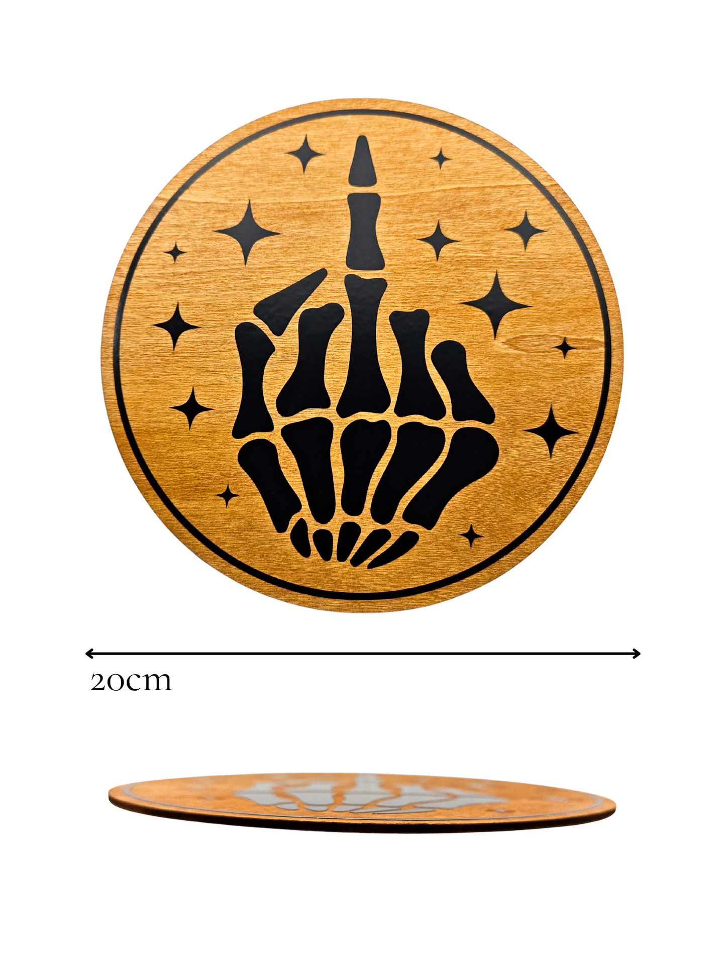 Skeleton Middle Finger Plaque