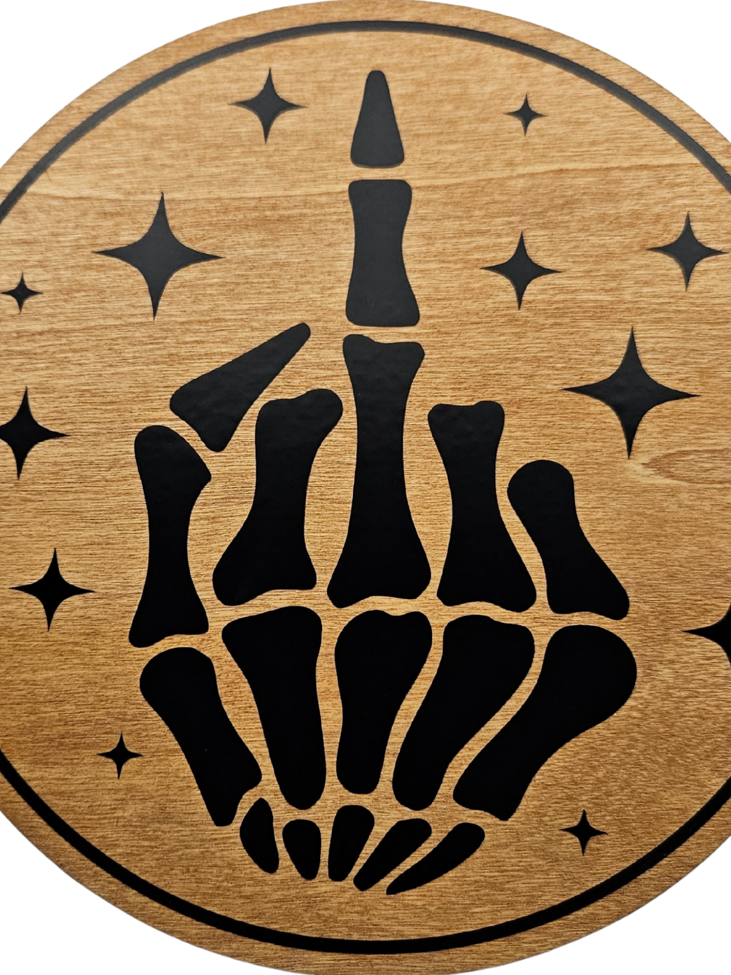 Skeleton Middle Finger Plaque