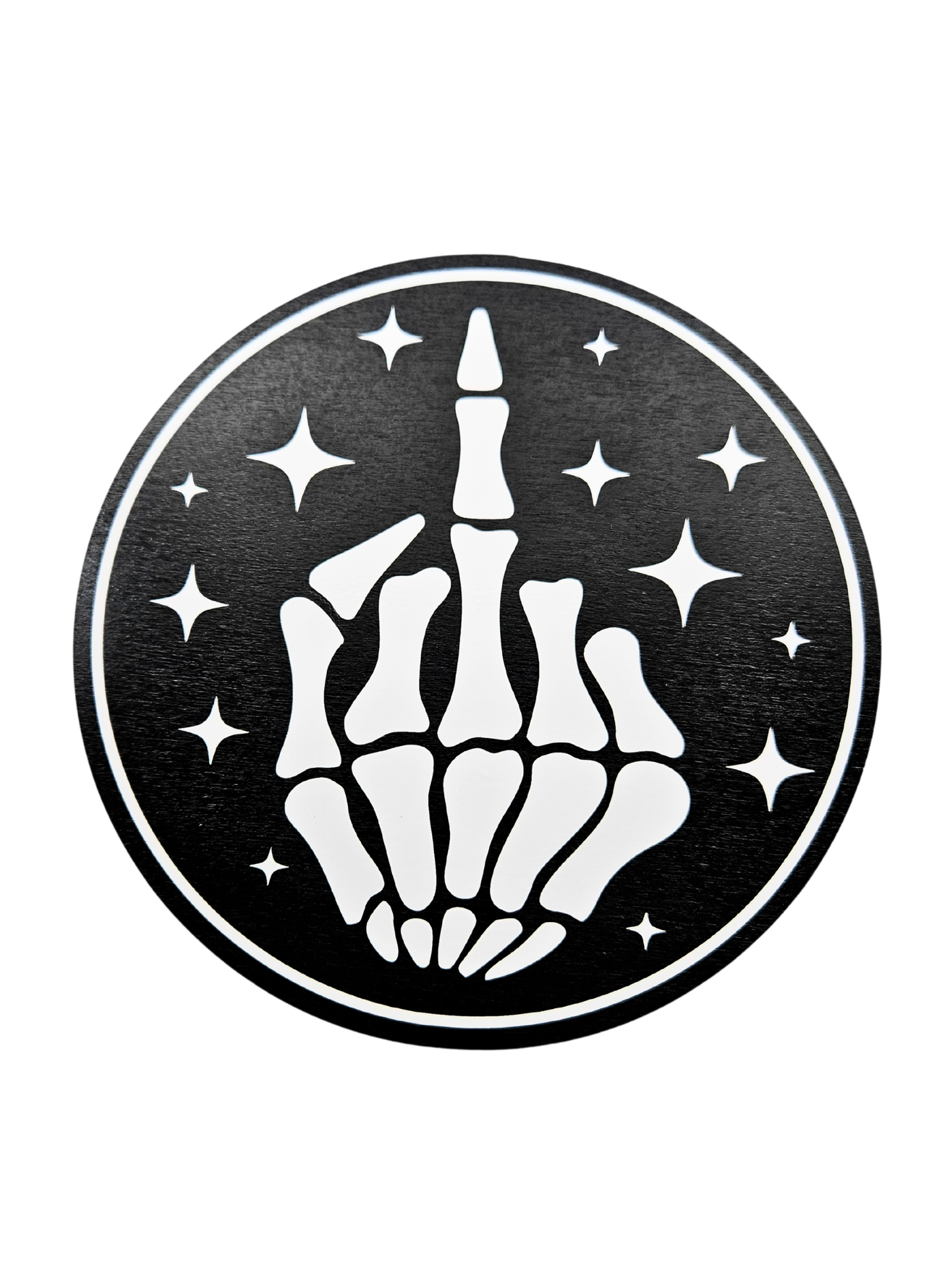 Skeleton Middle Finger Plaque