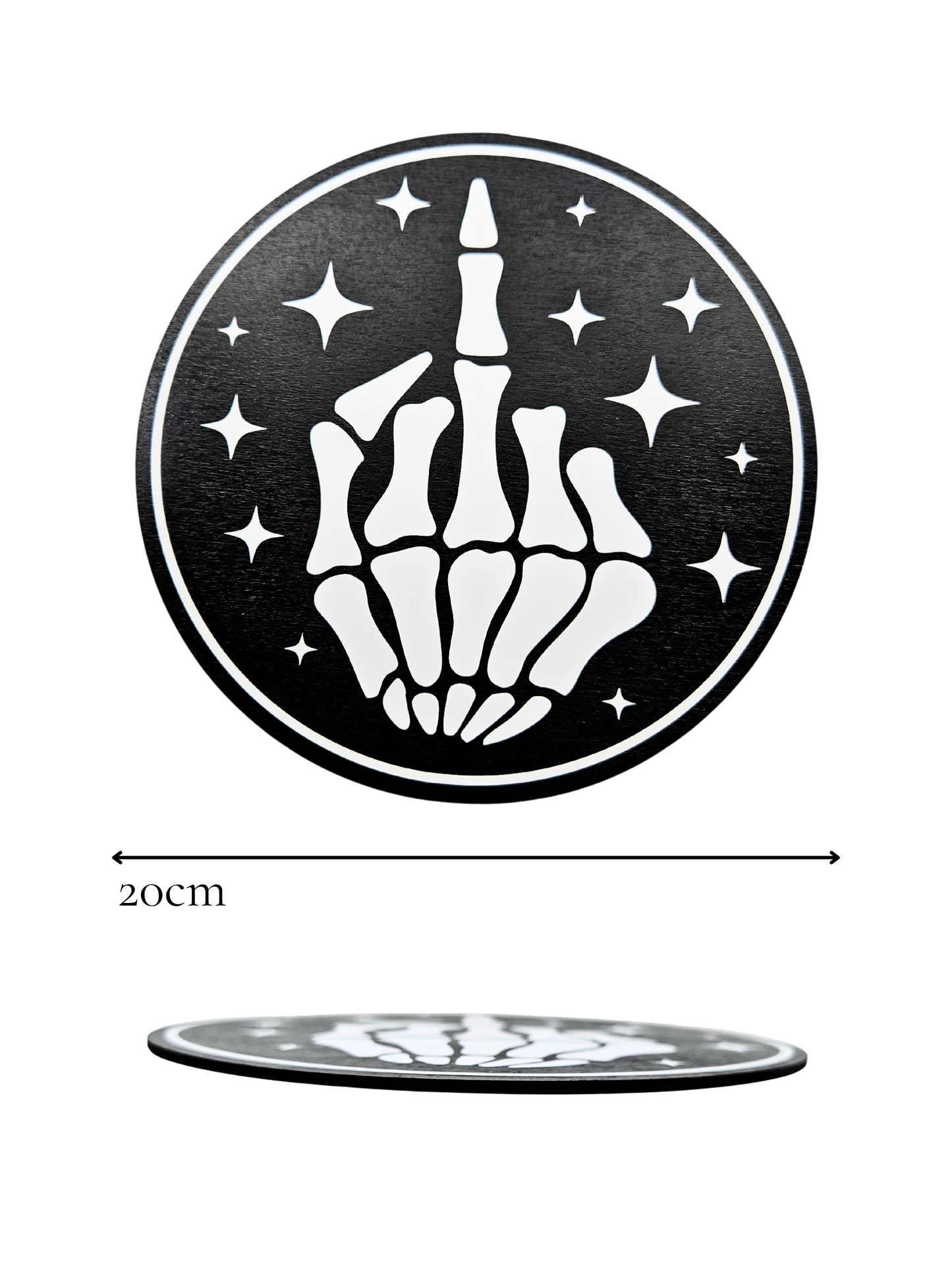 Skeleton Middle Finger Plaque