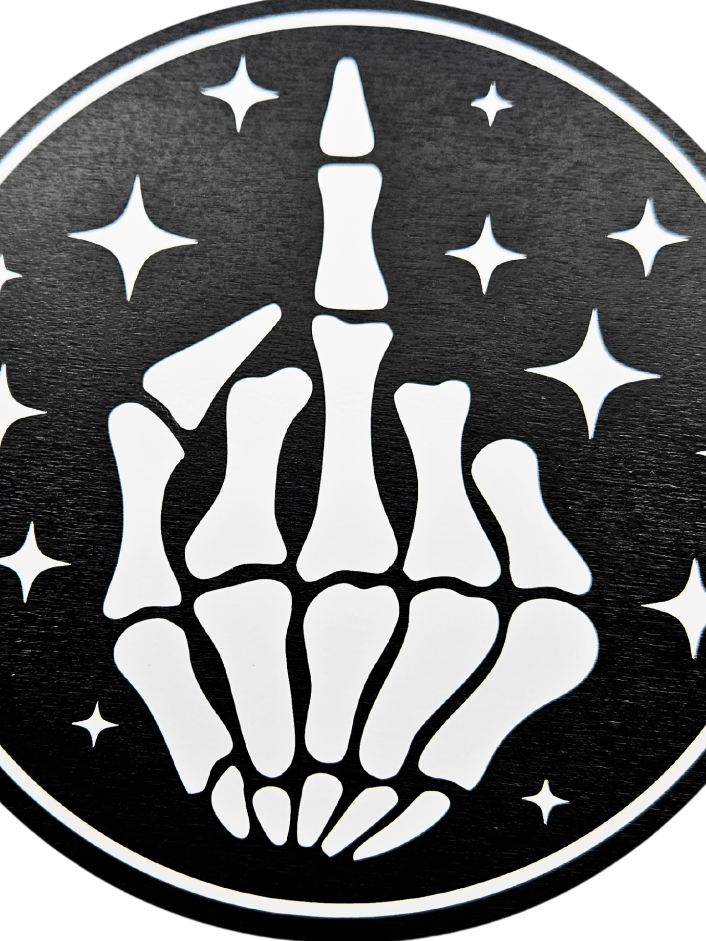 Skeleton Middle Finger Plaque