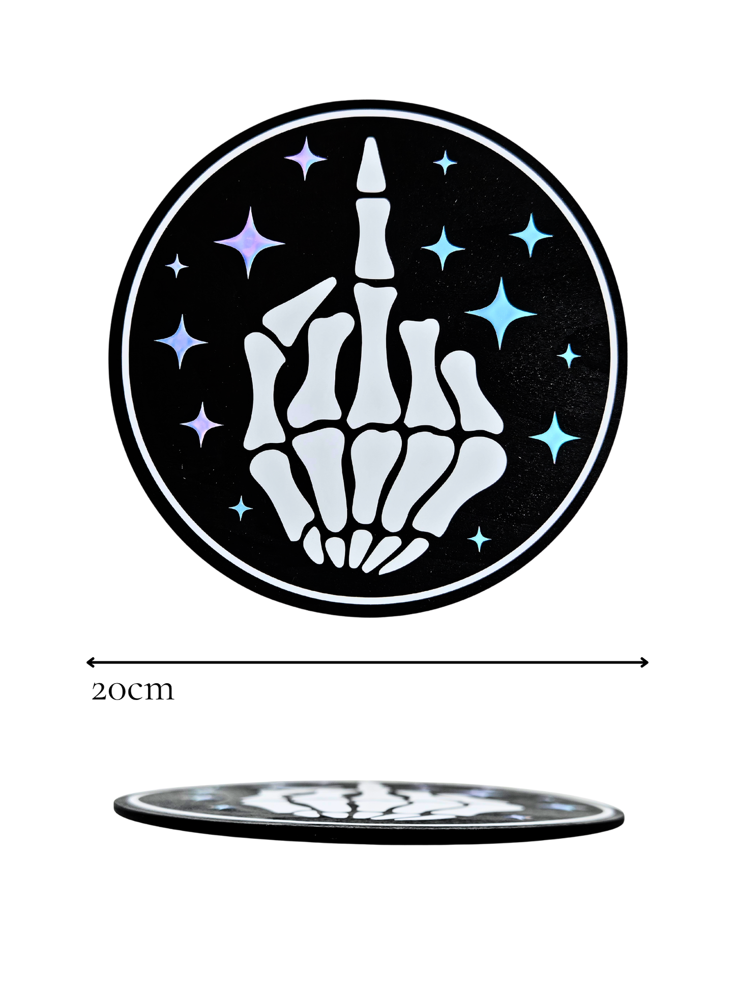 Skeleton Middle Finger Plaque