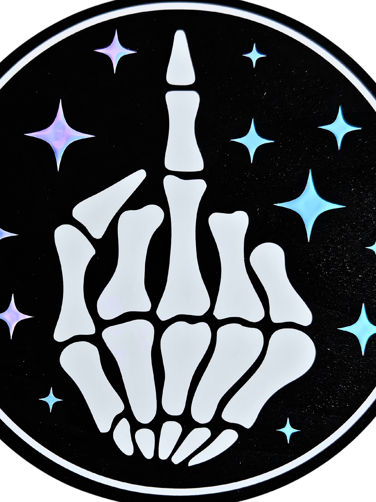 Skeleton Middle Finger Plaque